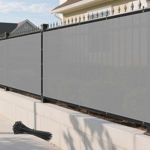 Goleray Privacy Fence Screen 6'x50' Outdoor Mesh Fencing Panels Temporary Fence Covering Privacy Shade Net Covers for Backyard Garden Pool, Light Gray