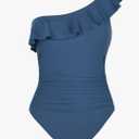 Hilor Swimsuits for Women Cute One Piece Bathing Suits Ruffled One Shoulder Swimsuits Swimwear M