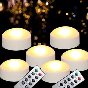 Halloween LED Pumpkin Lights with Remote and Timer, Battery Operated Jack-O-Lantern, Bright Flickering Flameless Candles for Pumpkin Decor, Halloween Party Decorations, White, 6 Pack