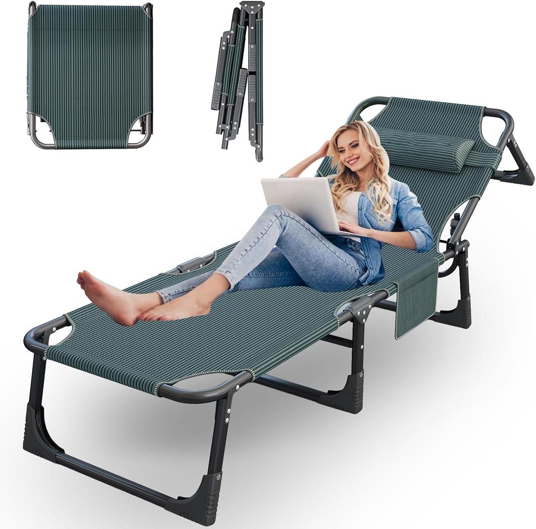 Heavy Duty Camping Cot for Adults with Mattress, 10-Leg Portable Folding Cot Bed, Extra Stable Sleeping Cot for Camping, Travel, Tent & Indoor Guest Use, 500 lbs Capacity