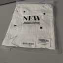 LYANER Women's Round Neck Puff Short Sleeve Ruched Lace Loose Fit Casual Tunic Shirts (White, M)