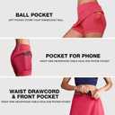 Women's Tennis Skirts High Waisted Athletic Workout Golf Skorts with Pockets Built-in Shorts Sports Running Skirts (Red, L)