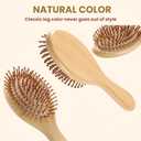 LLmoway Natural Bamboo Hair Brush for Hair Growth Bristles Detangling Wooden Paddle Hair Brush for Massaging Scalp All Hair Types Women Men Kids Ergonomic Handle Oval Regular