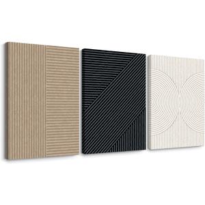 Modern Abstract Pictures Wall Art Boho Neutral Canvas Wall Art Minimalist Line Wall Decor Beige Black Brown Artwork Abstract Modern Painting Prints for Living Room Bedroom 24x36x3 Inch Wrapped Canvas