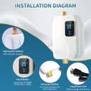 Tankless Water Heater Electric, 3000W Tankless Electric Water Heater 110V, On Demand Hot Water Heater Electric with Digital Display, Electric Tankless Hot Water Heater for Kitchen Bathroom Washin