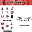 Rock Party Decorations - Guitar Themed Banner, Spiral Cards, and Honeycomb Ornaments - Perfect for Karaoke, Birthday, and Rock and Roll Parties