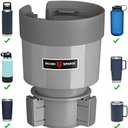 Seven Sparta Car Cup Holder Expander Organizer with Adjustable Base, Compatible with Hydro Flasks 32/40 Ounce, Compatible with Yeti Ramblers 20/26/30 Ounce, Other Bottles in 3.4"-3.8" (Gray)