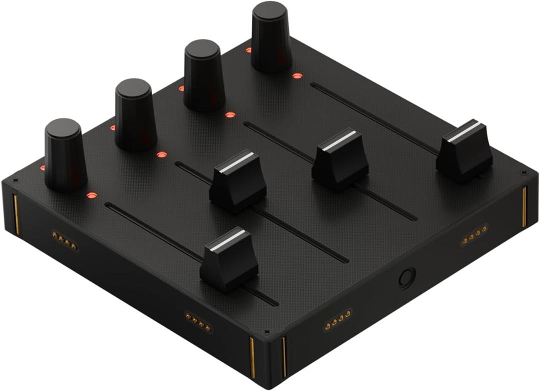 Grid EF44 Modular MIDI Controller – 4 Faders & 4 Encoders, Programmable USB-C Macro Pad for Music Production, Streaming, Editing & Mixer Control – Magnetic Design for Mac & PC