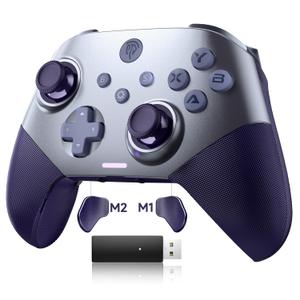 EasySMX X10 Wireless PC Controller with Dual Hall Effect, Bluetooth Controller for PC/Switch/Steam/Android TV, Mobile - Include a White Swappable Faceplate, Compatible with Black Myth: Wukong