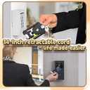 2 x 2PCS Lanyards for ID Badges, Retractable Teacher Lanyard Set with 2 Waterproof ID Badge Holders, Wooden Beaded Lanyard for Women Keys Id Badges Cruise Ship Cards