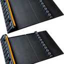 Parking Mat Car Stopper for Garage Floors- Heavy Duty Rubber Parking Aids - Wheel Stop with Scatter Glass Reflective Yellow Targets for Car Garage Floor Stop Aid Indoor Outdoor, 2 Pack