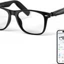 GetD AI Glasses for Men & Women, Smart Glasses Powered by ChatGPT, AI Real-time Translation with 107 languages, 11H Music Play, Bluetooth Glasses with Anti-Blue Light Lens for Daily Use, Travel