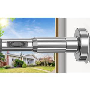 AIZESI 41-67 Inch Heavy Duty Silver Tension Curtain Rod - No Drilling, Adjustable, Rust-Proof for Outdoor, Living Room, Bathroom