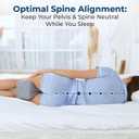 5 STARS UNITED Large Knee Pillow for Side Sleepers - Hip Pain Relief, Memory Foam Leg Cushion for Side Sleeping - Between Legs Pillow for Sciatica & Lower Back Pain, Gray