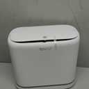 funest Bathroom Trash Can, 3.3 Gallon Slim Trash Can with Lid, Adsorption Garbage Can with Press-Top Lid, Small White Narrow Plastic Trash Bin for Bathroom, Office, Bedroom, Living Room