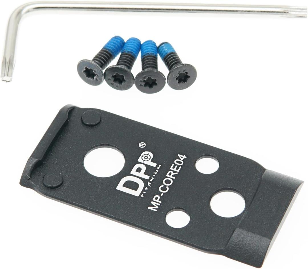 DPP Titanium Mount/Adapter Plate Compatible with Smith & Wesson MP 2.0 Optics Ready/CORE Holosun 407K/507K/EPS Carry/Osight K S SE/RomeoZero DPP Titanium Mount/Adapter Plate Compatible with Smith & Wesson MP 2.0 Optics Ready/CORE Holosun 407K/507K/EPS Carry/Osight K S SE/RomeoZero