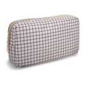 Small Makeup Bag Pouch for PurseNylon Travel Toiletry Storage Bag Preppy Checkered Cosmetic Bag for Women GirlsWaterproof Makeup Organizer Bag Pouch Skincare Bag with Zipper (Small-Checkered)