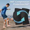 Volleyball Knee Pads Youth, Black Breathable Elastic Youth Volleyball Knee Brace Pads, Soft Flexible Sponge Anti-Slip Wrestling Knee Pads for Volleyball Dancing Football Yoga Basketball Skating(M)