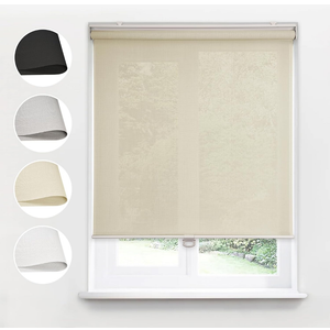 Cordless Roller Shades Solar Window Coverings Half-Shading Indoor Window Shade Easy Install Blinds for Kitchen, Bathroom and Office, White, 22" W X 36" H