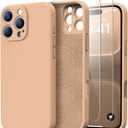 for iPhone 16 Pro Max Case with 2 Screen Protectors - Compatible with Magsafe - Upgraded Camera Protection - Liquid Silicone Protective Phone Case 6.9" for Men, Women,Girls - Elegant Gold