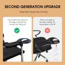 Omhuzsyo Upgraded Chair arm Mousepad, Adjustable Chair arm Wrist Support pad for Table and Chair, Elbow Computer Table Extender with Mouse Baffle to Prevent Falling, Ergonomic Design (Plastic), Medium
