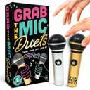 Lucky Egg Official Grab The Mic DUETS – Family Karaoke Board Game with 2 Mics, 2 Singers, Hilarious Singing & Chaos – Party Game for Adults, Families & Game Night (2–10 Players, 150 Cards, 300 Lyrics)