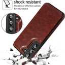 UEEBAI Wallet Case for Samsung Galaxy S23 5G, Slim PU Leather Case with Card Slots Kickstand Magnetic Clasp Durable Shockproof Flip Folio Cover - Brown