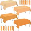 Whaline 16Pcs Orange Plastic Tablecloth 4 Orange Rectangle Little Cutie Tablecover Waterproof Table Cloth for Fall Thanksgiving Table Decorations, 54 x 108 Inch
