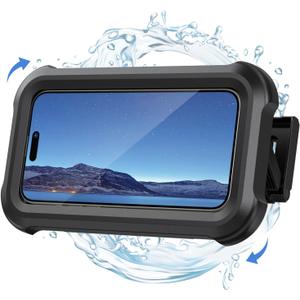 Lamicall Waterproof Shower Phone Holder - Shower Bathroom Bath Cellphone Accessories for Women Men Girls Boys, Christmas iPhone Accessories Case Wall Mount Stand, Gift Gadget for 4-7" Phones (Black)