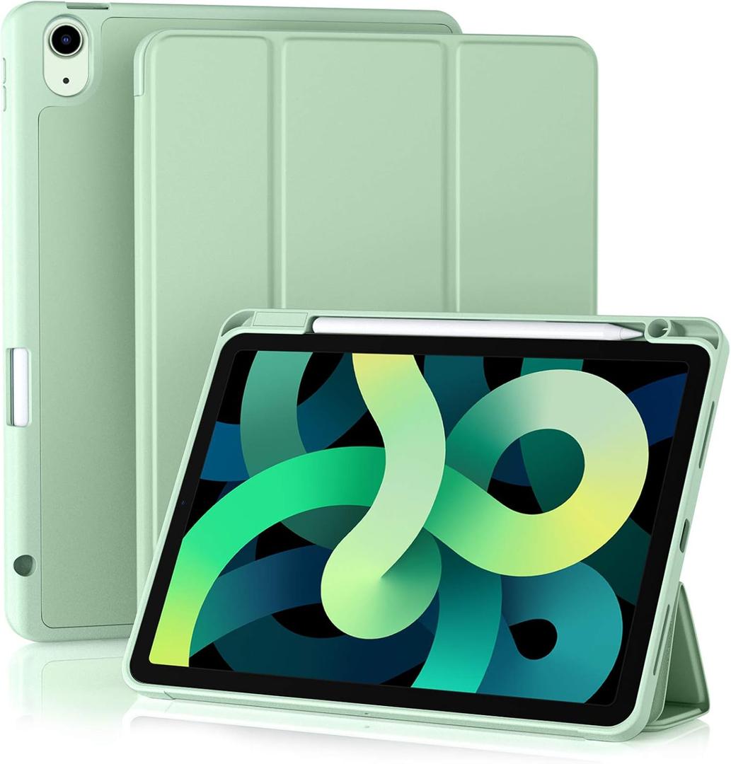 Akkerds Compatible with iPad Air 11 Inch Case 8th/7th/6th Generation (M4/M3/M2) 2026/2025/2024, for iPad Air 5th/4th Generation Case 10.9 Inch 2022/2020 with Pencil Holder[Auto Sleep/Wake], Green