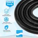 Automotive Wire Loom Flame Retardant Split Wire Loom Tubing Assortment Wiring Loom Kit Plastic Cover Electrical Covering Conduit Protective Wire Wrap Cable Sleeves Black 1/2" x 125 Ft