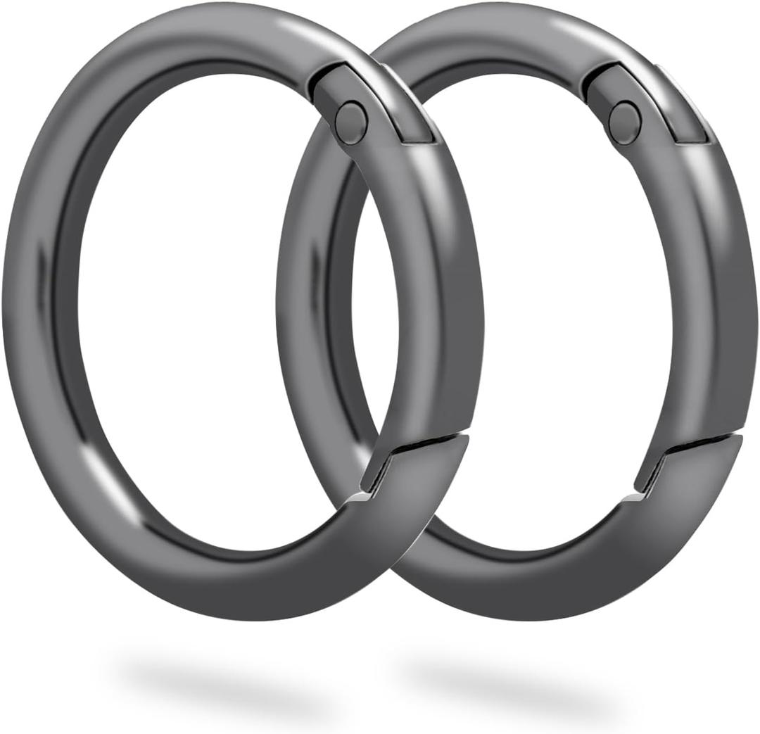 10 Pack 1-1/4Inch Trigger Spring O Rings, Metal Round Carabiner Clip Snap Hook, Spring Keyring Buckles for Replacement Purse Strap, Paracord Lanyard Clips, Keychain Rings Hardware DIY Crafts Making