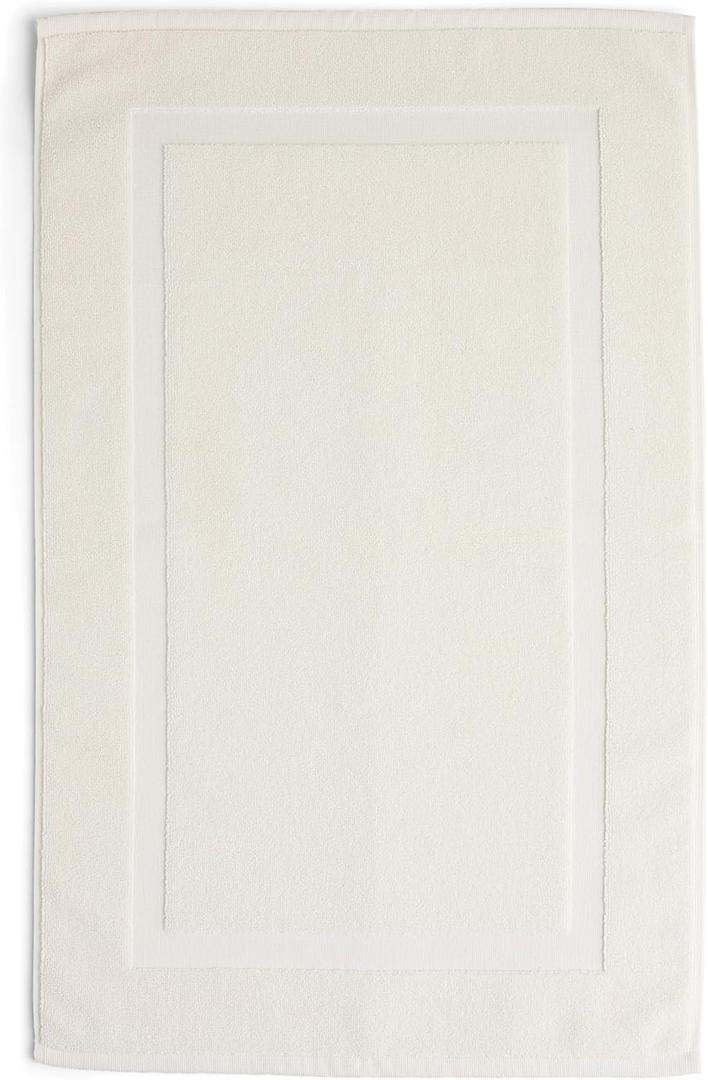 Preston Lane Douro Bath Mat – 100% Cotton, Plush & Absorbent Quick-Dry Bathroom Rug – Hotel-Quality Floor Mat for Shower or Tub, Made in Portugal, Alabaster, 1'8" x 2'8" (Rectangular)