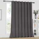 NICETOWN Sliding Patio Door Curtains - Grey Blackout Room Darkening Door Vertical Blinds for Dining Room with Grommet Top (Gray, 100 inches W x 95 inches L)