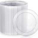 FOCUSLINE 100 Count Clear Plastic Plates 7 Inch, Disposable Heavy Duty Salad Dessert Plates- Premium Hard Plastic Plate Fancy Disposable Clear Plate for Weddings, Parties and Events