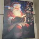 ARPEOTCY LED Canvas Wall Art, Battery Operated Lighted Wall Decor, 16x20 Inch Light Up Santa Claus Reading Canvas Print for Christmas Decoration or Holiday Gift, Perfect for Living Room or Bedroom