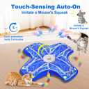 Interactive Cat Toys for Indoor Cats,[Newly Upgraded] Rechargeable Touch Activated Hide and Seek Kitten Toys for Bored Indoor Adult Cats with Fluttering (Blue)