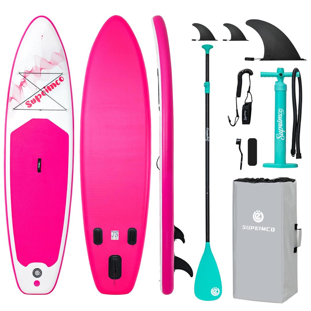 SUPEIMCO 10'6" Inflatable Stand Up Paddle Board - Upgraded Hot Melt Tech, Anti-Slip EVA Deck, Full Accessories for All Skill Levels (Adults & Youth)