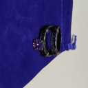 Bridal Sets Black Gold Plated Womens Wedding Bands Blue Cz Engagement Ring Sets (9, Purple)