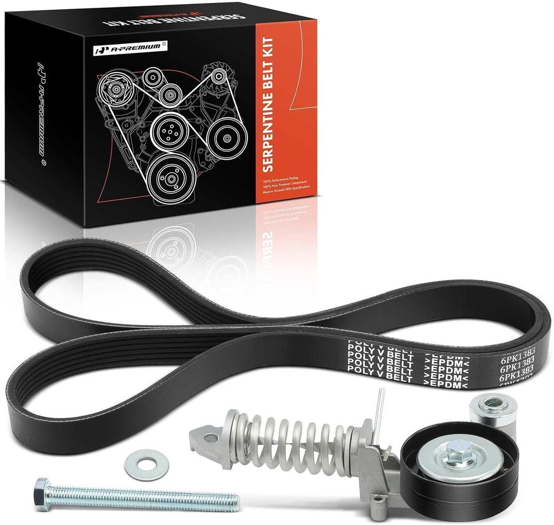 A-Premium Engine Serpentine Belt Drive Kit with Tensioner & Bolt Compatible with Chevrolet Trax, Sonic 2013-2018 & Buick Encore 2013-2018 - DOHC Turbocharged L4 1.4L A-Premium Engine Serpentine Belt Drive Kit with Tensioner & Bolt Compatible with Chevrolet Trax, Sonic 2013-2018 & Buick Encore 2013-2018 - DOHC Turbocharged L4 1.4L