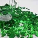 Thousands Pcs Green Confetti Glitter St. Patrick's Day Lucky Clover Shamrock Cutouts Glitter Irish Table Scatters for St. Patrick's Decorations (Shining Green)