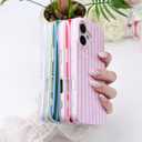 Compatible with iPhone 17 Case,Cute Aesthetic Striped Pattern Cover for Women Girls,Soft TPU Shockproof Protective Stylish Kawaii Case for iPhone 17 6.3",Pink