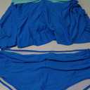 Edelqual Womens Plus Size Tankini Swimsuit Two Piece Tummy Control Bathing Suits Swim Dress Swimwear with Shorts 4XL