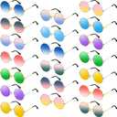 BOUBONI 20 Pairs Hippie Sunglasses 20 Colors Round Hippie Glasses 60s 70s Outfits Groovy Party Decorations Sunglasses for Women Men with Colored Glasses Cloth for Disco Party Favors