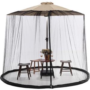 10FT Mosquito Net for Patio Umbrella Outdoors Screen Polyester Hanging Tent Mosquito Net Only (10FT)