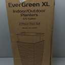 Mueller M-Resin Heavy Duty Tall Planters for Outdoor Plants, Indoor Grande Plant Pots, Boxes, Trees, Flower Pots, 2-Piece Set, 18, Modern Design, Built-in Drainage, Front Porch Decor, Light Grey (18 x 9", Light Grey)