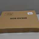 Large Farmhouse Bread Box with Window - Natural Wood Bread Storage Container for Kitchen Countertop (Natural)