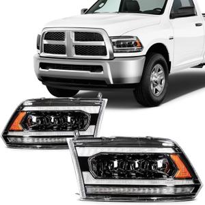 SCITOO LED Headlight Assembly Fit 2009-2018 for Dodge for Ram 1500/2500/3500 Black Housing Amber Reflector Pair Headlights SCITOO LED Headlight Assembly Fit 2009-2018 for Dodge for Ram 1500/2500/3500 Black Housing Amber Reflector Pair Headlights