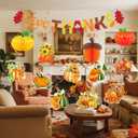 Fall Thanksgiving Decorations Banner for Party - Fall Office Decorations for Work - September Thanks Giving Decor Set - Autumn Festival Give Thanks Decor Kit - Orange