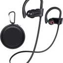 Bluetooth Headphones, Wireless Earbuds Bluetooth 5.3 Headphones with 16Hrs Playtime Stereo Bass Headsets, IPX7 Waterproof Running Earphones for Sports, Black